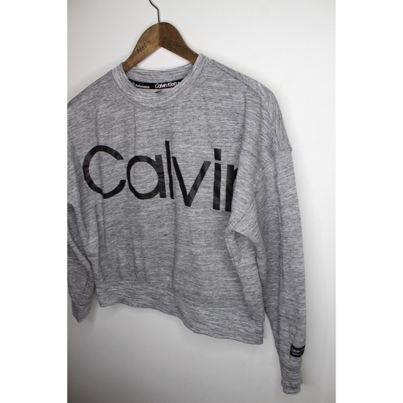 Calvin Klein Cropped Crewneck Sweater XS Preowned - Picture 2 of 5